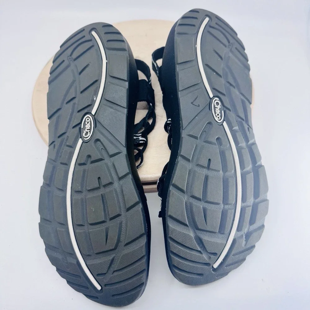 Chaco ZX3 Scatter Sandals Shoes Women's 10 Black White Triple Strap Water Summer